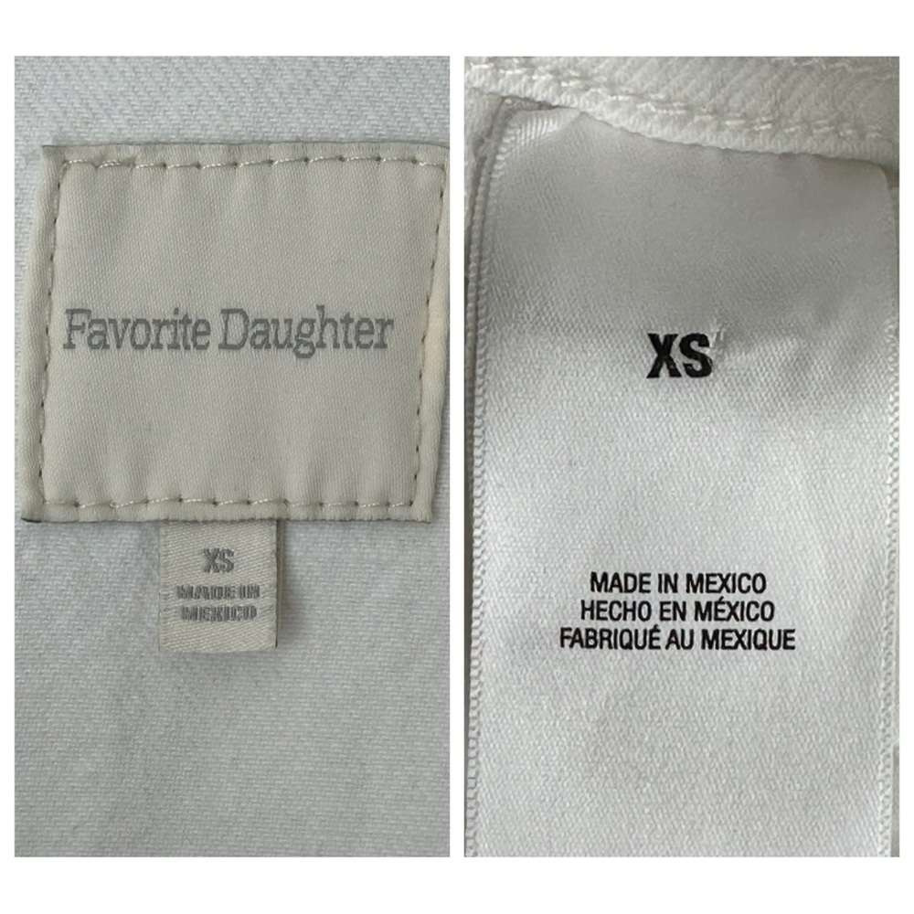 Anthropologie Favorite Daughter White Otto Boyfriend Jacket Rigid Denim size XS - Picture 11 of 16